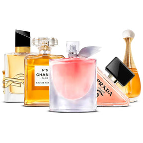 5 Perfume Set: Yves Saint Laurent Libre, Chanel Nº5, Lancôme La Vie Est Belle, Prada Paradoxe & Dior J’adore 5×100 ml